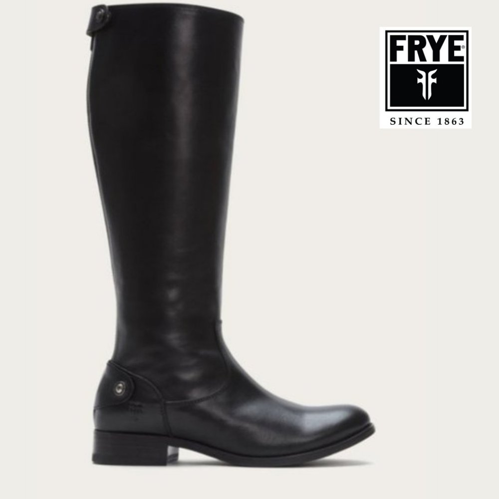 Frye Melissa Button-Back Zip Boot in Black